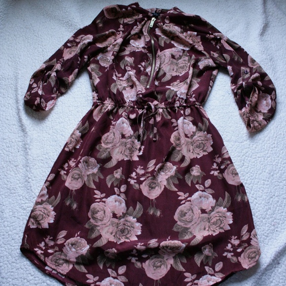 Rue21 Maroon Floral Dress Size Small - Picture 1 of 5